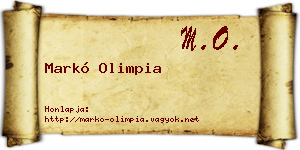 Markó Olimpia névjegykártya